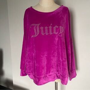 Juicy Couture pink velour sleepwear top size 2X